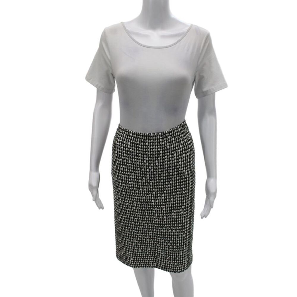 St. John Women Black Straight Pencil Skirt Wool Rayon Blend Size 16